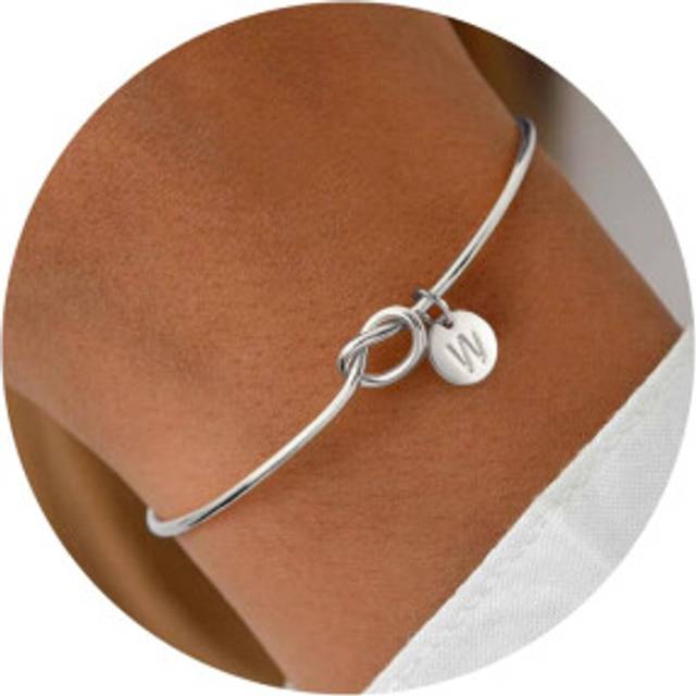 Turandoss Silver Bracelets for Women - Knot Bracelet for Women  Dainty Silver Bracelet for Women  Initial Bracelet  Silver Plated Bracelet for Women