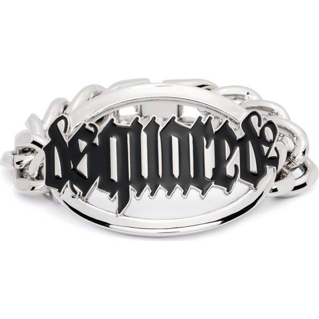 DSQUARED2 - Gothic logo-plaque bracelet - women - Brass/Silver - L