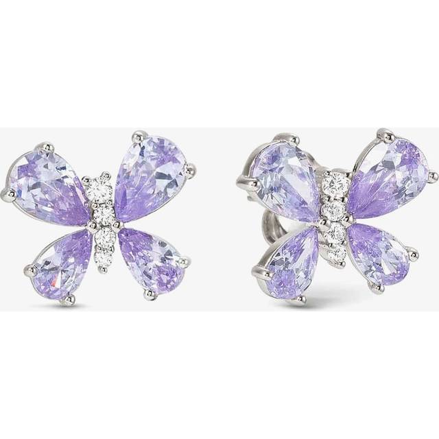 Nomination Shine Me Up Silver Lilac & White Cubic Zirconia Butterfly Stud Earrings 241903/006