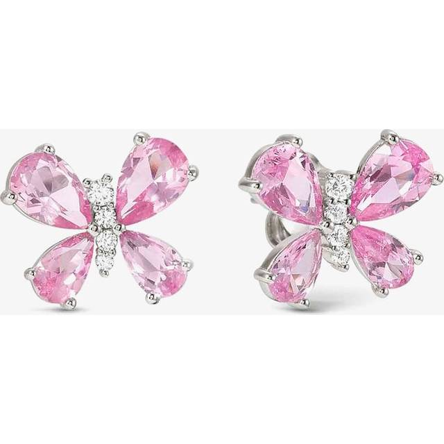Nomination Shine Me Up Silver Multi Cut Pink Cubic Zirconia Butterfly Stud Earrings 241903/007