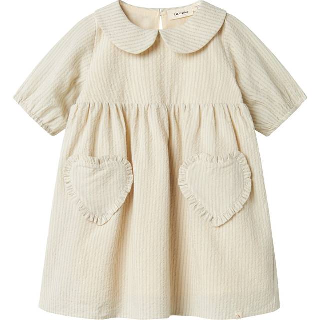 Lil Atelier Mini Girls Heart Pocket Short Sleeve Dress - Vapor Blue, Vapor Blue, Size 6 Years - 6 YEARS