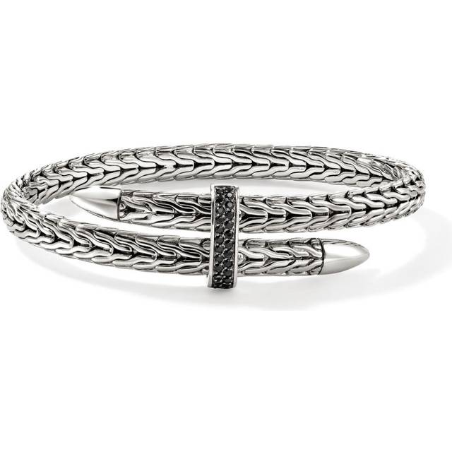John Hardy - Spear Flex sapphire cuff bracelet - women - Black Sapphire/Sterling Silver - XL