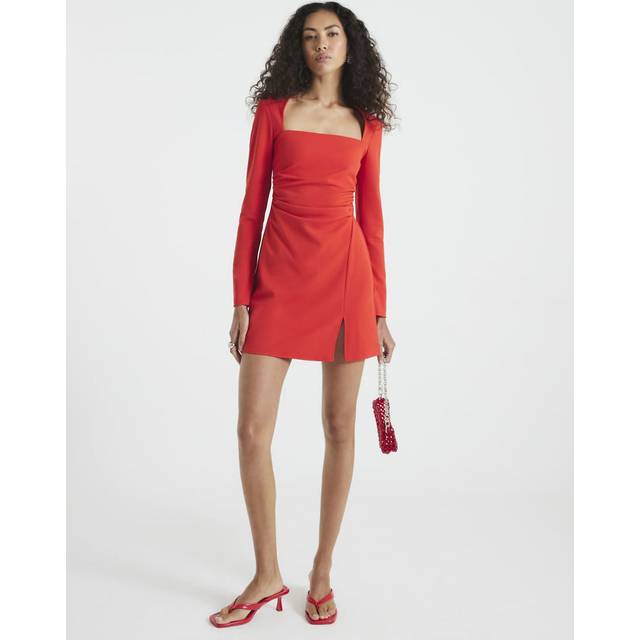 River Island Womens Red Square Neck A Line Mini Dress - 6