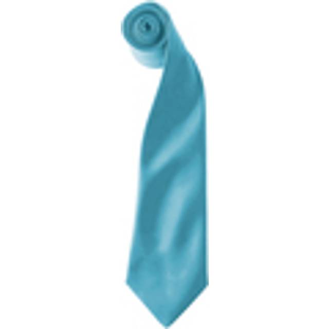 (One size, Turquoise) Premier Colours Mens Satin Clip Tie (Pack of 2)