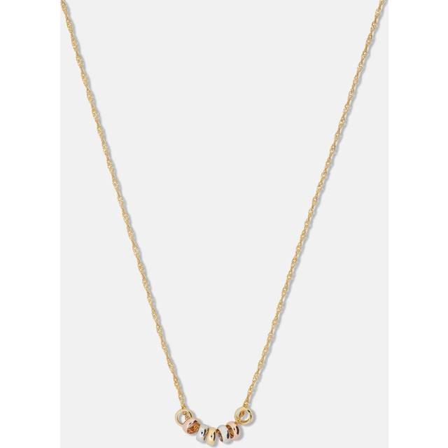 Halsband 9k guld - berlocker tricolor - 41 cm
