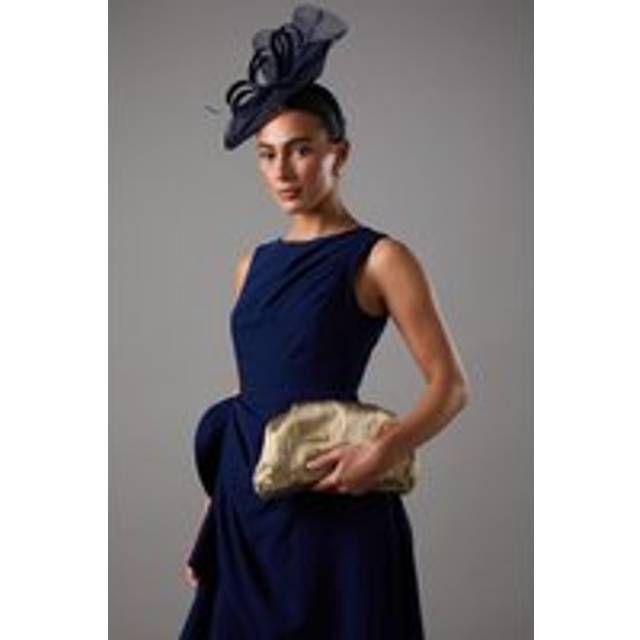Oak Metallic Ruched Clutch Bag - Gold - One Size