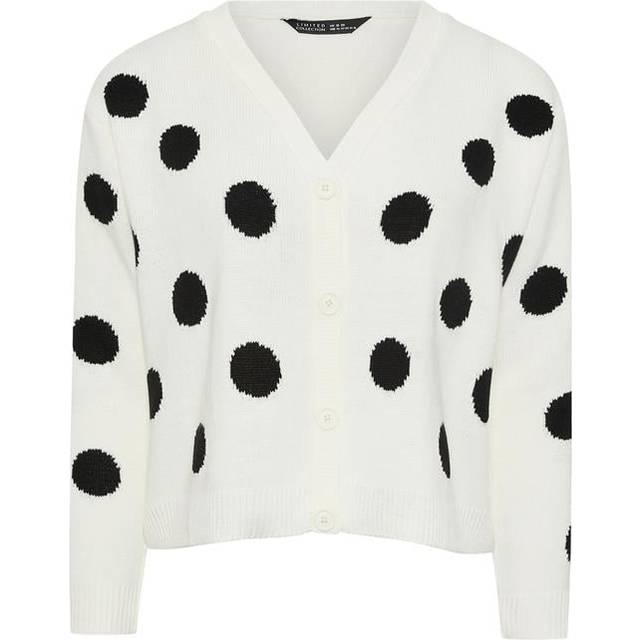 Limited Collection Curve White Polka Dot Knitted Cardigan, Women's Curve & Plus Size, Limited Collection - 18-20