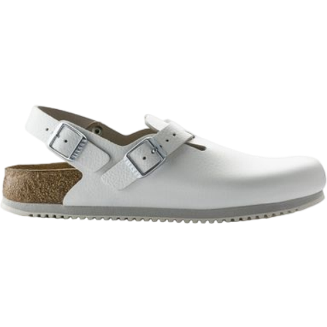 Birkenstock White Narrow Tokio Super Grip Loafers - White Leather - IT 44