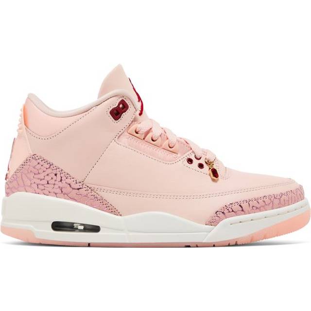 Jordan Girls Wmns Air 3 Retro Vday Trainers Washed Coral Gym Red Sail, 4