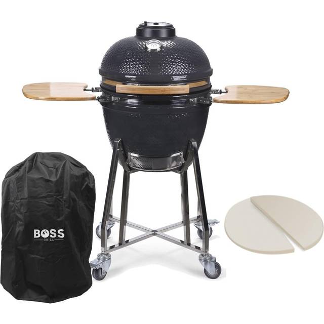Boss Grill The Egg - 18 Inch Ceramic Kamado Style Charcoal Egg BBQ Grill - Grey