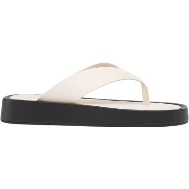 ALOHAS Women's Overcast Leather Toe Post Sandals - Ivory - UK 5 - White