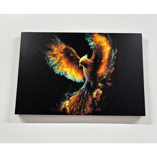 Striking 3D Phoenix Animal Canvas Wall Hanging Perfect for Adding a Touch of Artistry to Your Space and a Great Valentines Day Gift Idea - Does Not Apply (20 cm H x 30 cm W)