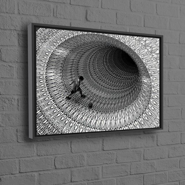 Print on Canvas - Black (50 cm H x 70 cm W)