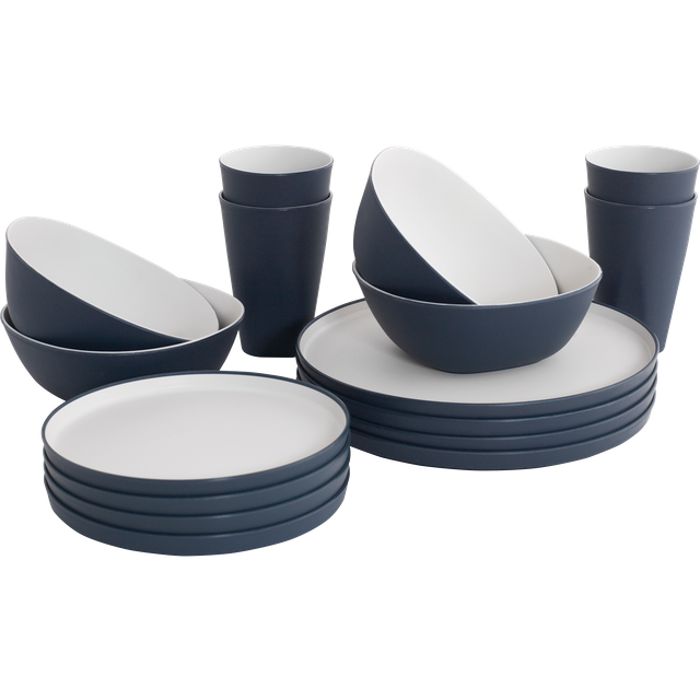 Outwell Gala 4 Person Dinner Set Blue & Grey, OneSize