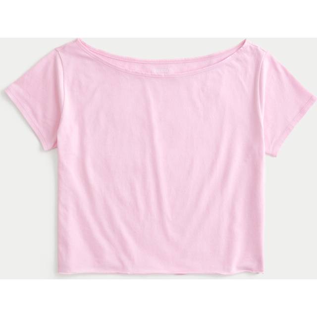 Hollister – Grå, avslappnad t-shirt med bara axlar och korta ärmar-Grå/a
