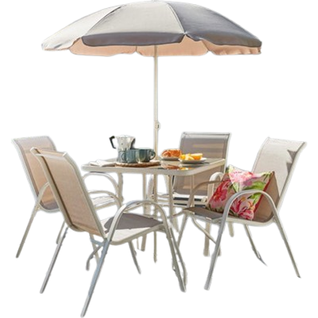 6 Piece Garden Dining Set - Natural