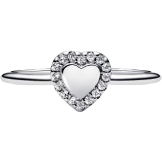 Pandora Silver Engravable Heart Halo Ring - 54
