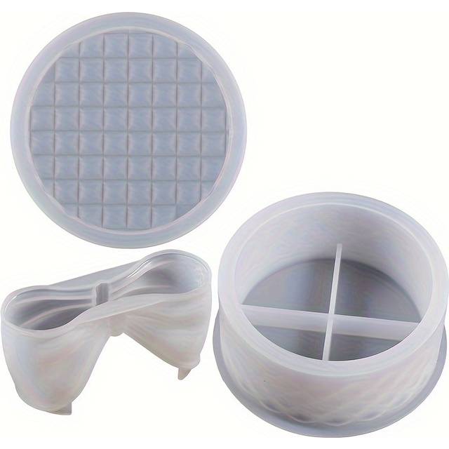 TEMU 3pcs/set Bows Storage Box Molds, Silicone Resin Box Molds For Resin Casting, Resin Jar Mold With Lid Epoxy Molds Silicone For Jewelry Gift Bow Box, Candy Box