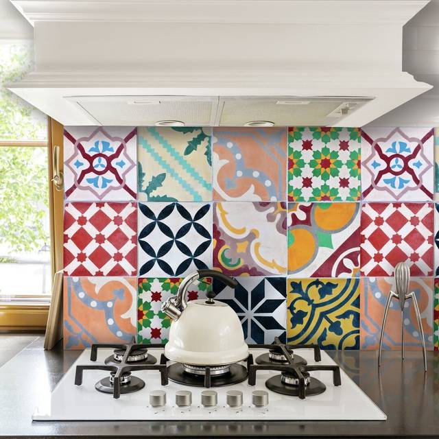 Bridgewater 46.99cm x 62.23cm Peel & Stick Panel - Blue;Green;Beige (Kitchen;Bathroom)