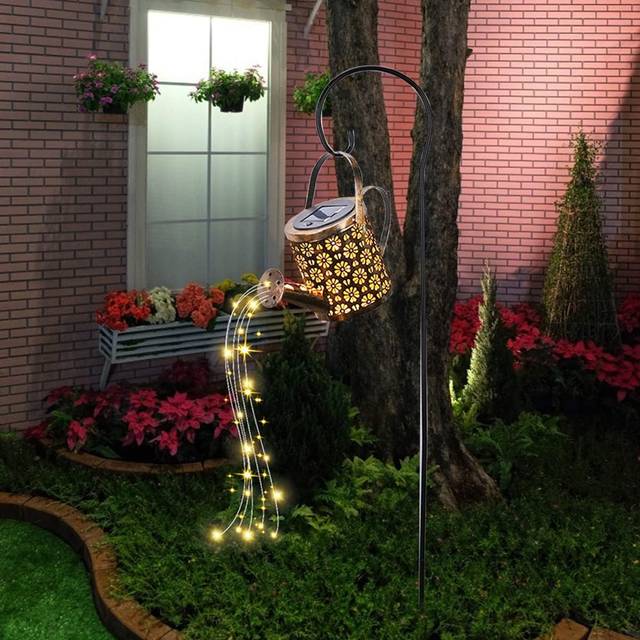 Solar Watering Can Light, Large Watering Can Solar Lights Garden Ornaments, Outdoor Waterproof Gardening Lamps, Retro