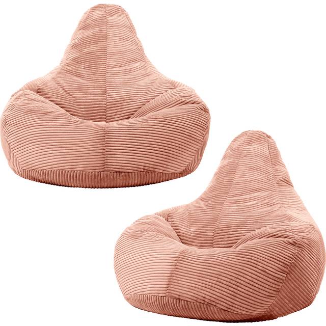 Dalton Cord Adult Bean Bag Chair, Set of 2 - Pink - One Size