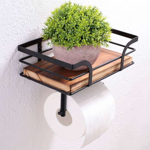 Wood Paper Towel Holder - Black;Rustic Wood (32.26cm H X 51.61cm W X 30.33cm D;32.26cm H X 51.61cm W X 30.33cm D)
