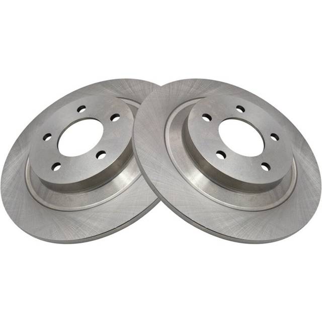 TRQ Rear Brake Rotors Set Solid Compatible with 2006-2015 Mazda 5