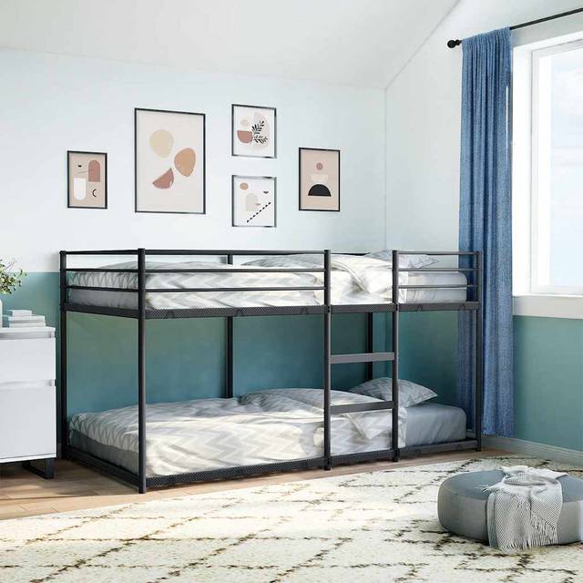 Vidaxl Steel Bunk Bed Without Mattress - Black (107 x 203cm)
