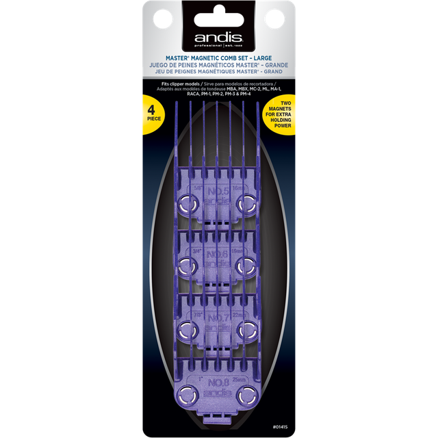 Andis Master Magnetic Comb Attachment 4 Piece Set Large #01415