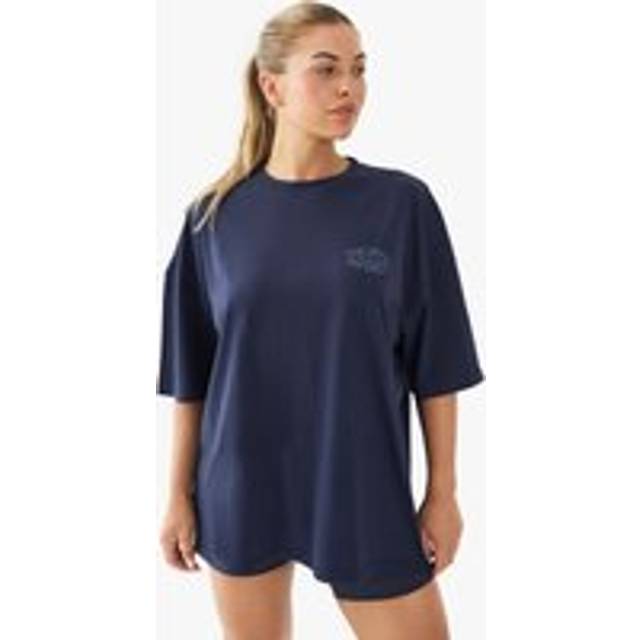 Womens DSGN Studio Sport Printed Oversized T-Shirt - Navy - 16