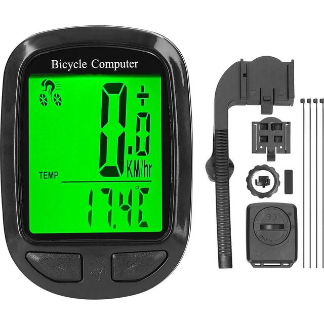 Trådlös cykeldator LED Digital cykelhastighetsmätare Vägmätare Multifunktionscykeldator Black Button svart