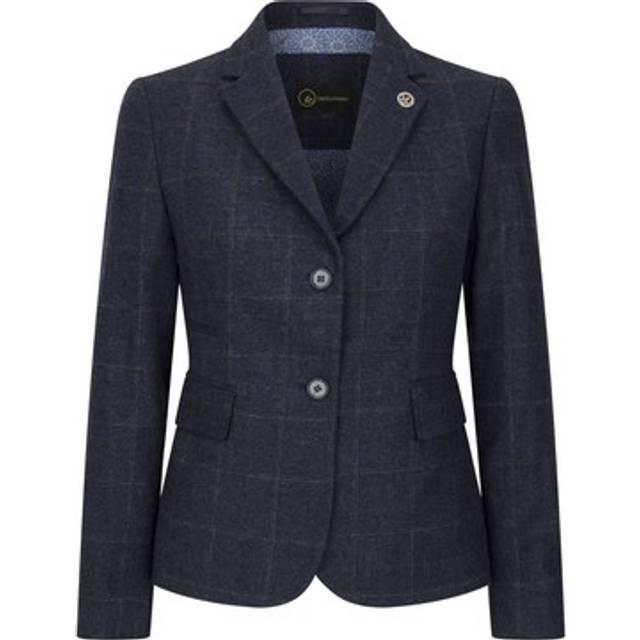 Women's Tailored Fit Tweed Formal Blazer - Blue - 20