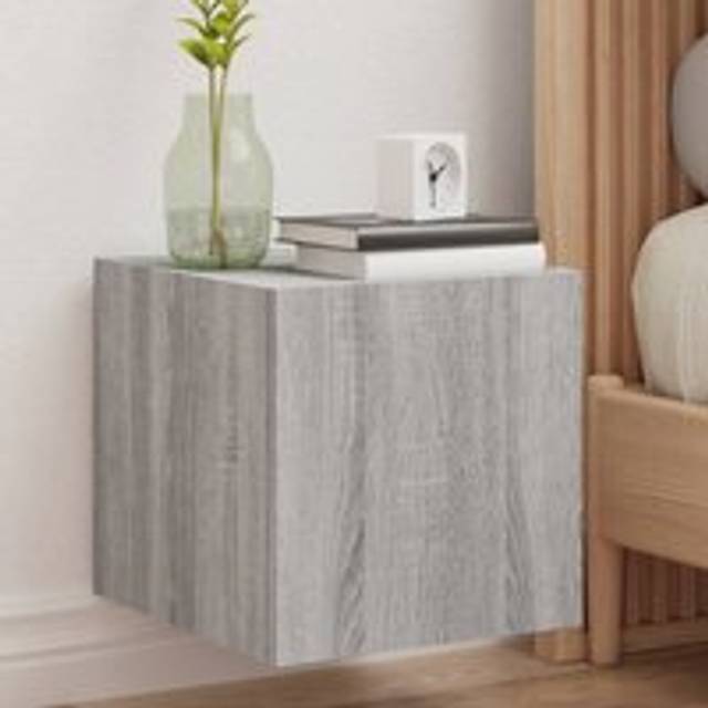 TV Wall Cabinets with LED Lights 2 pcs Grey Sonoma 30.5x35x30 cm - One Size