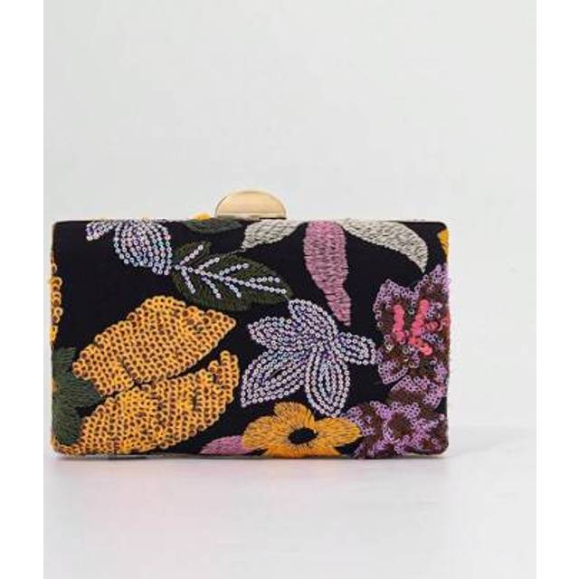 SHEIN Women&#39;s Vintage Luxury Floral Pattern Beaded Decoration Box Clutch Bag, Elegant Formal Party Handbag Suitable For Wedding, Formal Party, Ball, Christm