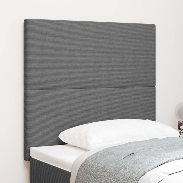 Sänggavel Enkel Design Ljusgrå 80 cm Korrugerad Tyg