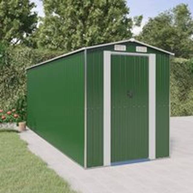 Garden Shed Green 192x523x223 cm Galvanised Steel - One Size