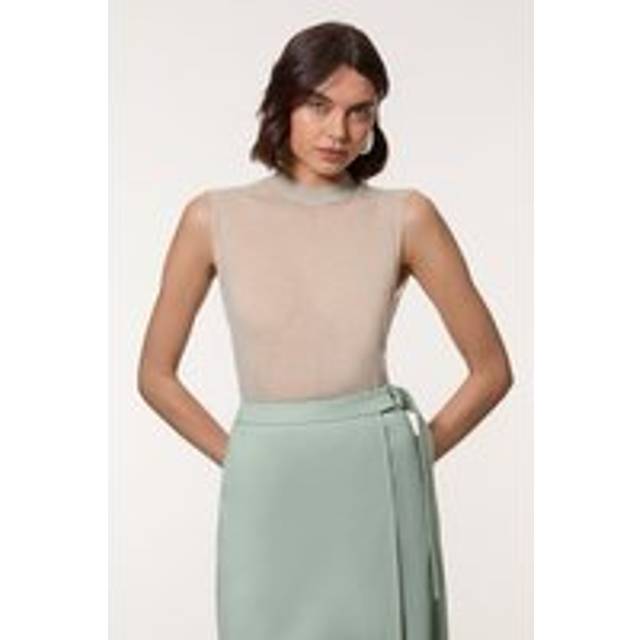 Sheer Wool Knit vest Top - Neutral