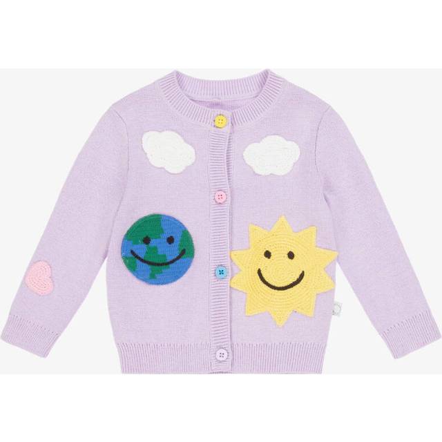 Stella Mccartney Kids Baby Girls Lilac Purple Sun & Earth Knitted Cardigan - 36 month