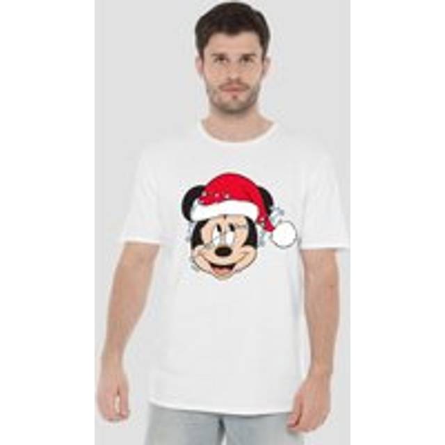 Mickey Mouse Christmas Fairy Lights Wrap Mens T-Shirt White - XXL