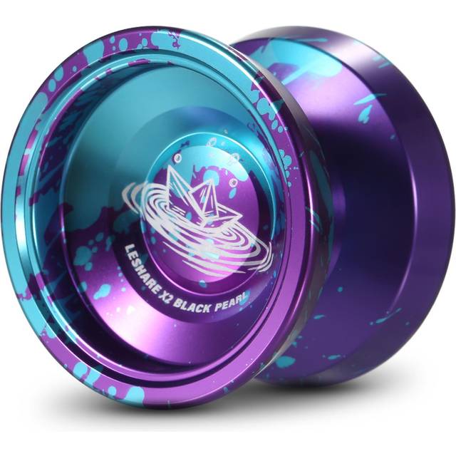 2 Pack Aluminum Yoyo Balls Competitive Yo Yo Gift with Bearing Strings and Gloves 2 blue/purple