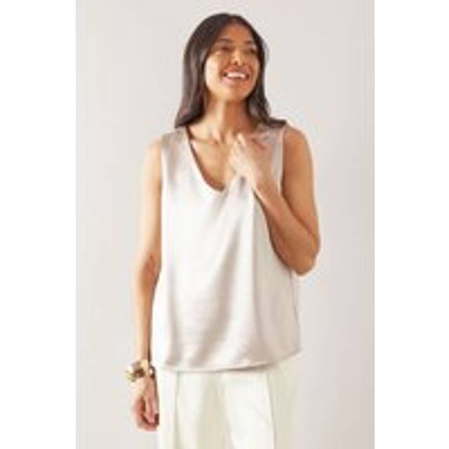 Womens Satin Cami Top - Champagne - 16
