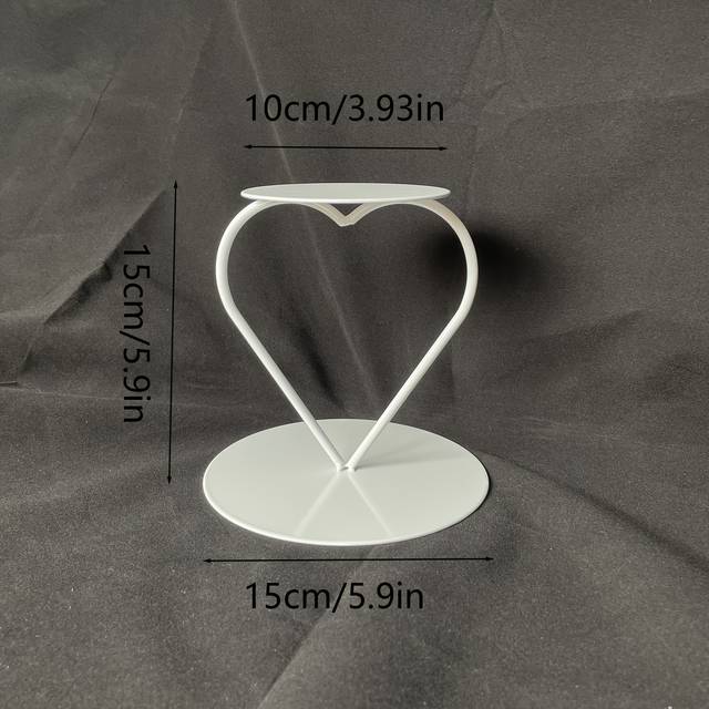 TEMU Elegant White Metal Heart-shaped Floating Cake Stand - 3-tiered Round Cake Display For Weddings, Birthdays, And Valentine’s Day Decorations