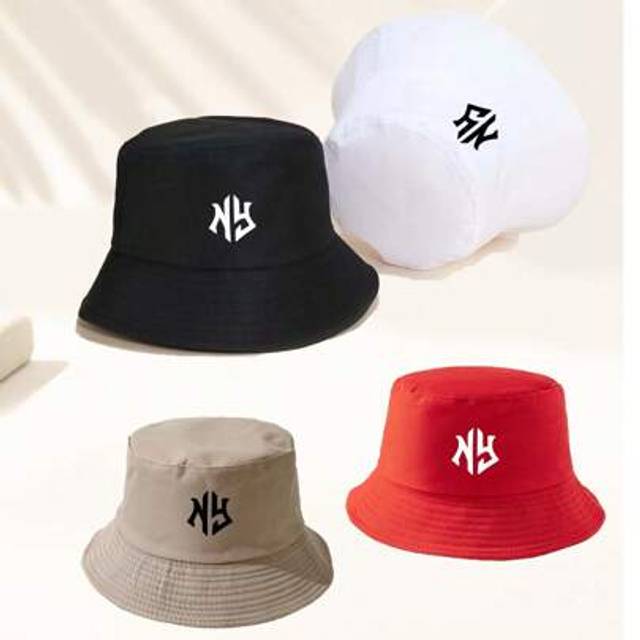 SHEIN 2 Pieces Of Colorful NY Letter Patterned Bucket Hats For Outdoor Travel, Beach Vacation, Sun Protection, Campus Matching, Dad Hat, Mom Hat, Suitable F