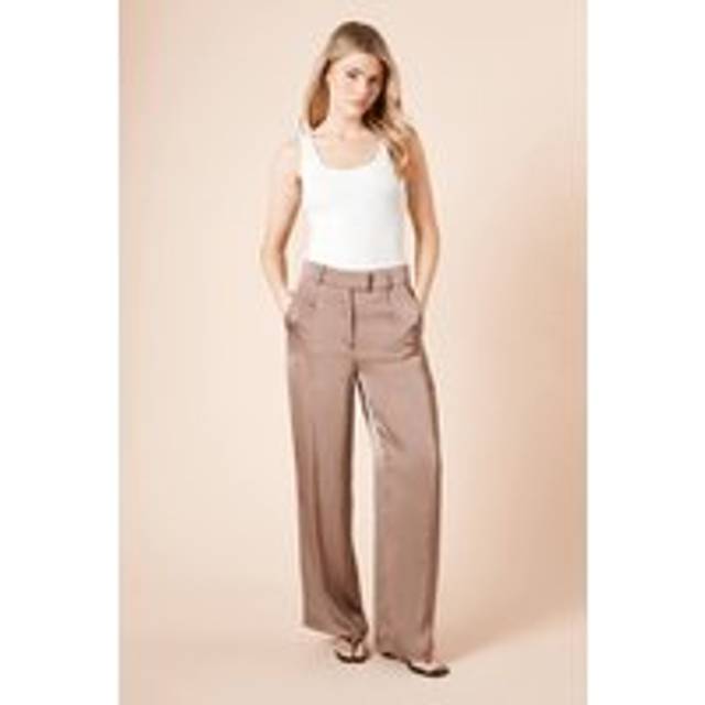 Dorothy perkins taupe straight leg trousers womens occasion trousers
