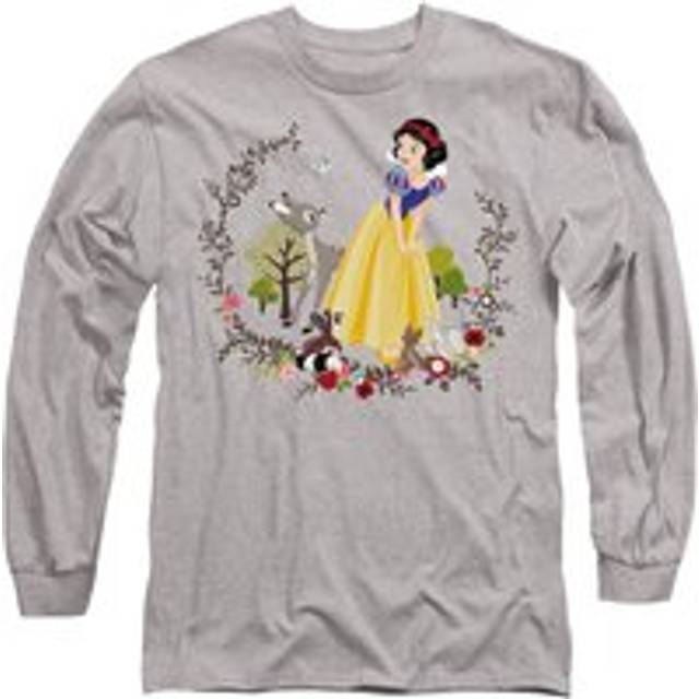 Snow White And Her Forest Friends Long Sleeve T-Shirt, Athletic Heather - Light Grey