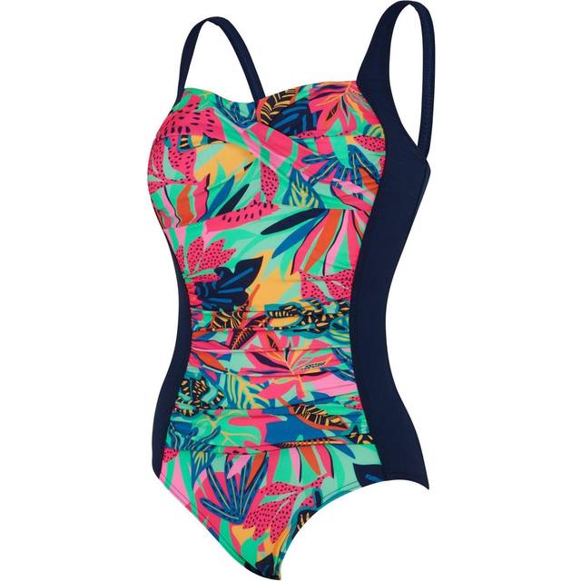 Ruched Front Women One Piece Swimsuit - Green - 8