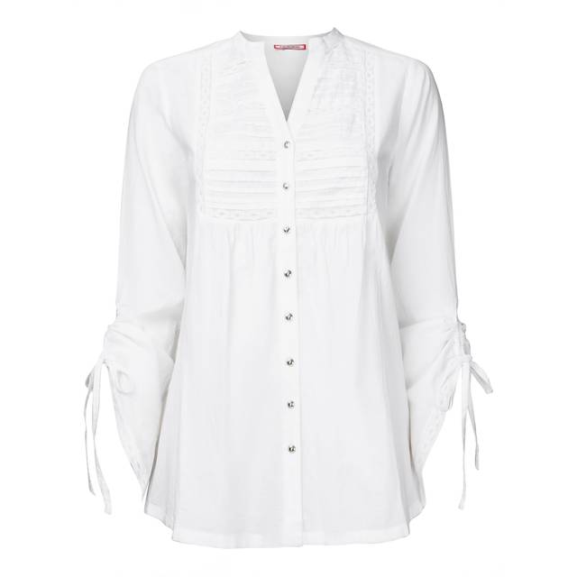 Women's Prettiest Pintuck Cotton Blouse - Size 18 - White - by Joe Browns