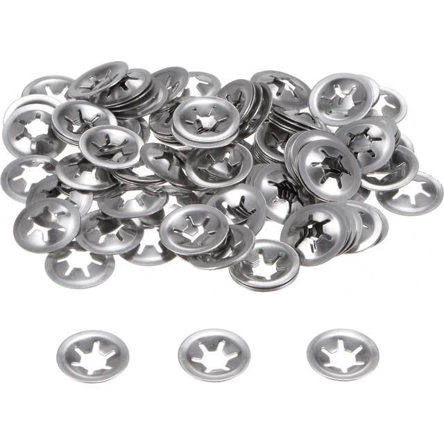 120pcs Internal Tooth Washers M6 Stainless Steel Push Nuts