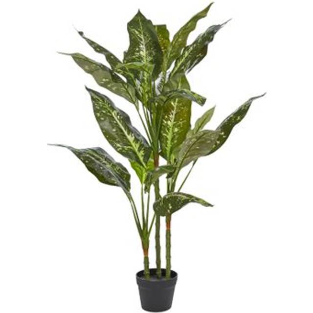 Beliani - Artificial Potted Plant Indoor Plastic Decoration with Black Pot 110 cm Dieffenbachia