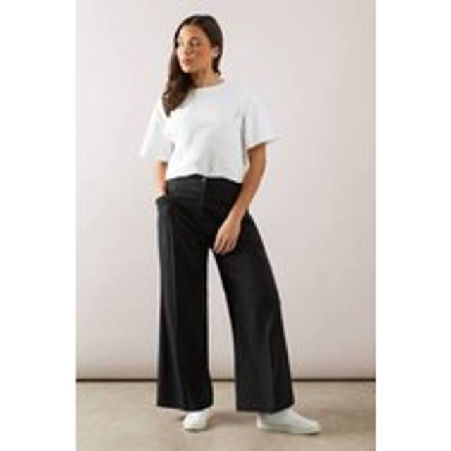 Wallis black wide leg trousers womens casual trousers
